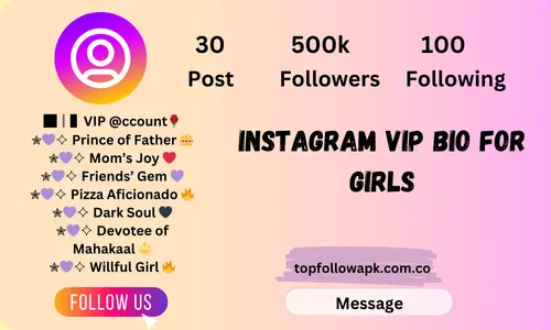 Instagram Vip Bio For Girls